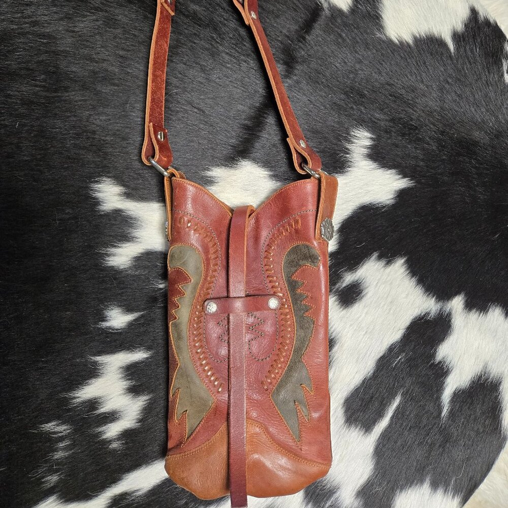 Vintage "Boot" Shaft Purse Circle S Brand Leather